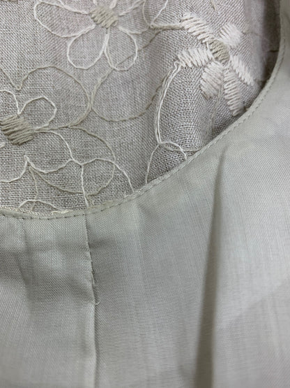 フォクシーブティック Dress Bloom 41264 ワンピース 42 ベージュ リネン 麻 フラワーモチーフ IT0J6BK0CSIK
