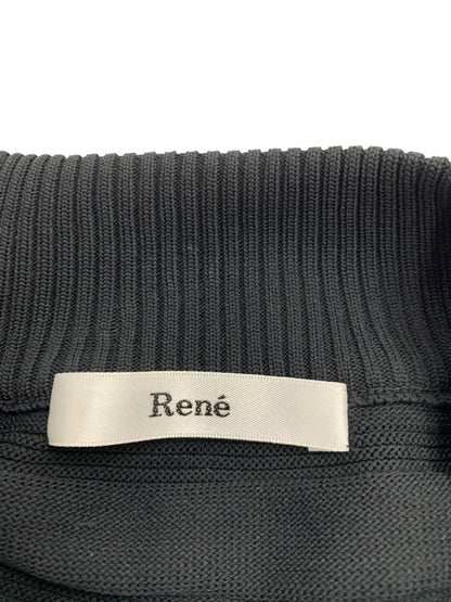 ルネ 6012520 カーディガン 38 ブラック ロゴジライン ダブルジップ ITAKDGMLA56G