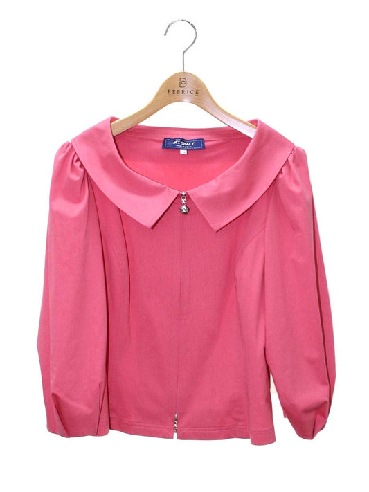 エムズグレイシー 314113 ジャケット 42 ピンク コットン カメリアジップ ITN5Q7RCIFIQ