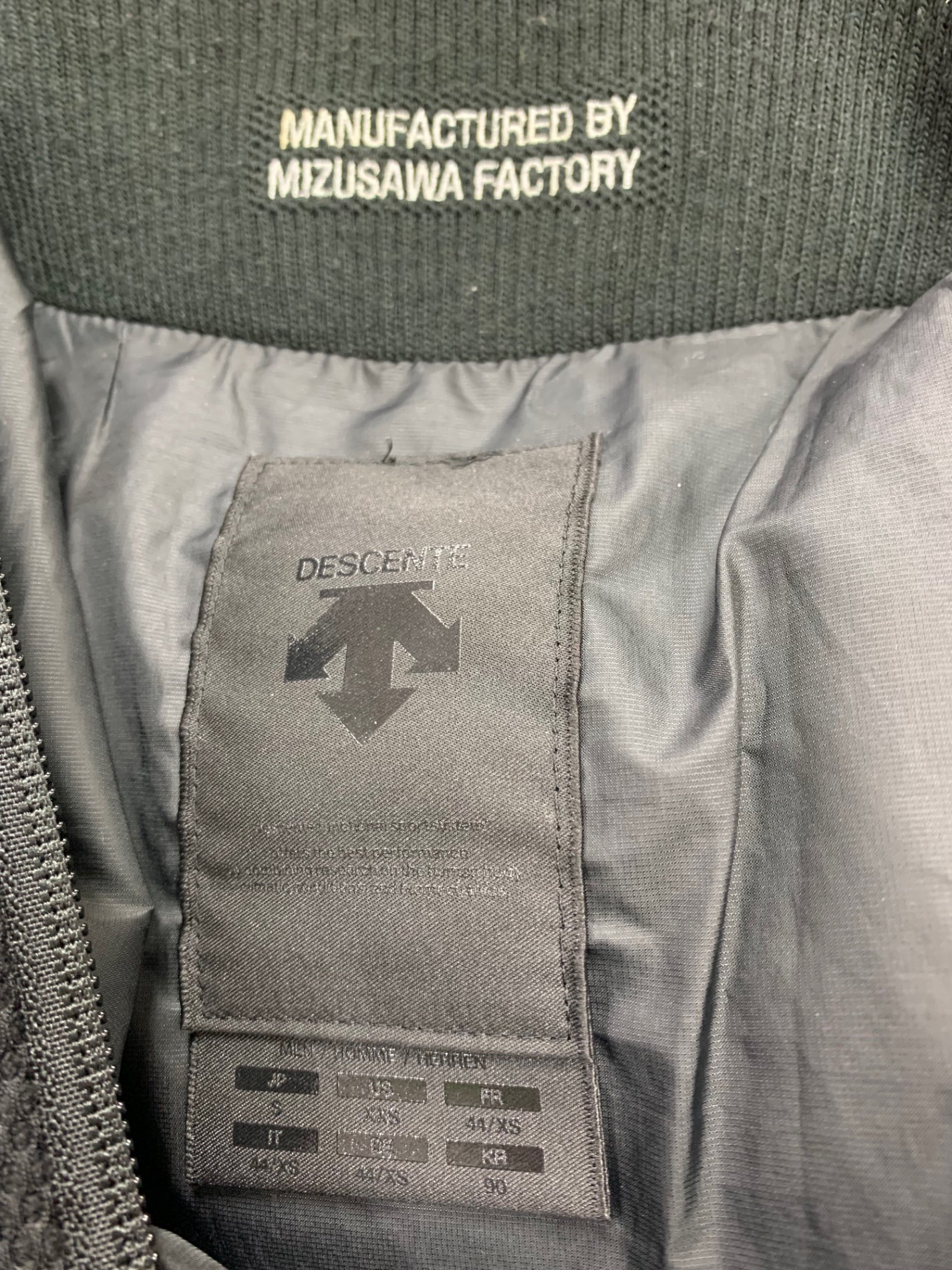 水沢ダウン ANCHOR DAL3272N ダウンジャケット S ブラック DESCENTE デサント ITXMZD0PKJZ0