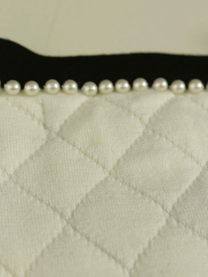 エムズグレイシー Knit Cardigan 018532 38 ホワイト パール キルティング ITQGG577IJ1S