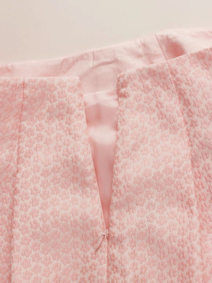 エムズグレイシー 817133 スカート 40 ピンク 小花柄 エンボス ITJ07VZ3UAAA