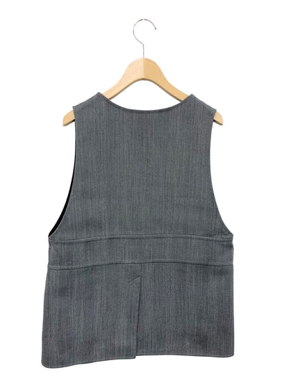 ドゥロワー FALL1 ヘリンボーンノースリーブVネックブラウス 6521-299-1248 ジレ 38 グレー ウール ヘリボーン ITWEN543BB1Q