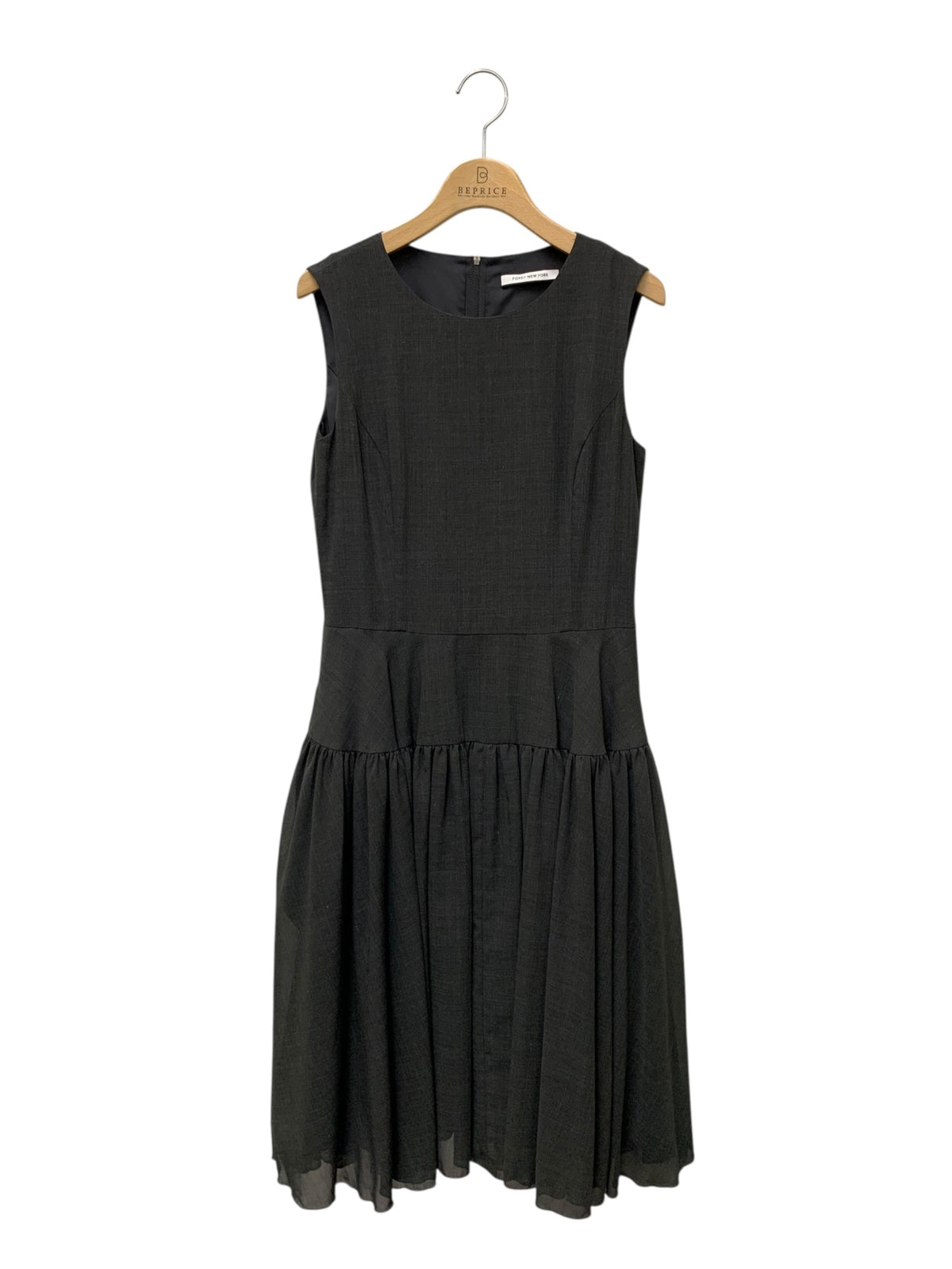 フォクシーニューヨーク GATHER FLARE DRESS 38782 ワンピース 40 チャコールグレー ITVAJZ2B0914