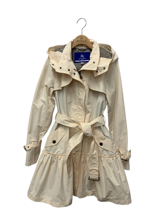 バーバリーブルーレーベル E1A20-536-02 トレンチコート 38 アイボリー フリル ギャザー ITBNM6E95QCK