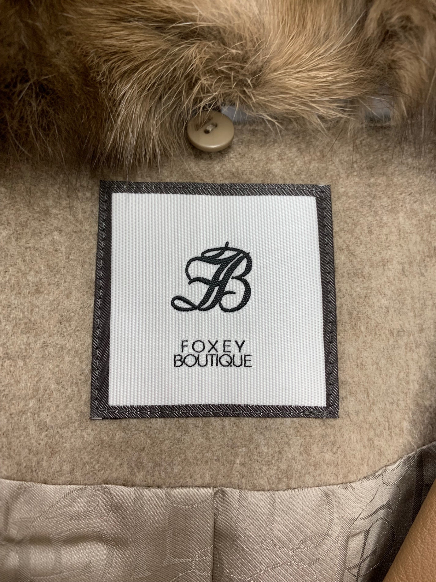 フォクシーブティック 44580 ジャケット 38 ブラウン セーブルファー ジップアップ カシミヤ 牛革 ITXS7B6SBNHE