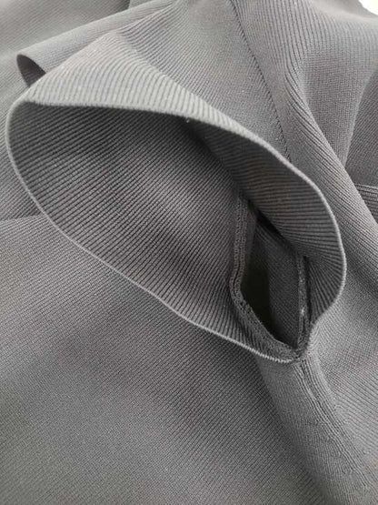 エムズグレイシー 白襟付きニットワンピース 018345 40 ブラック パールボタン ITL5IYP9JHZW