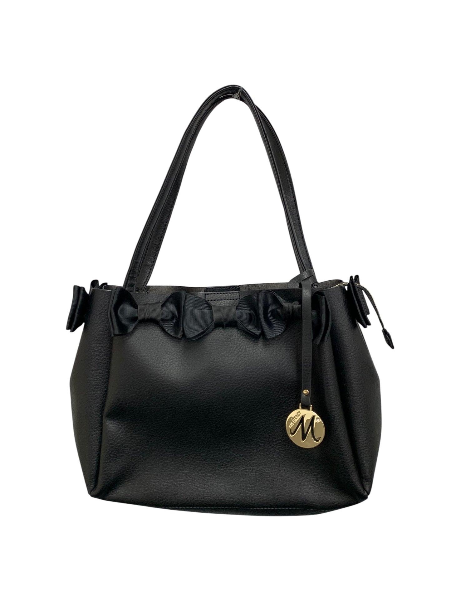 エムズグレイシー リボン付きトート 094516 トートバッグ ブラック リボン ITZUOL96TQDQ