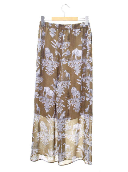 ダイアグラム 03213 11022-00 ワイドパンツ 36 ブラウン アニマルプリント ITHUUKBBX9YO