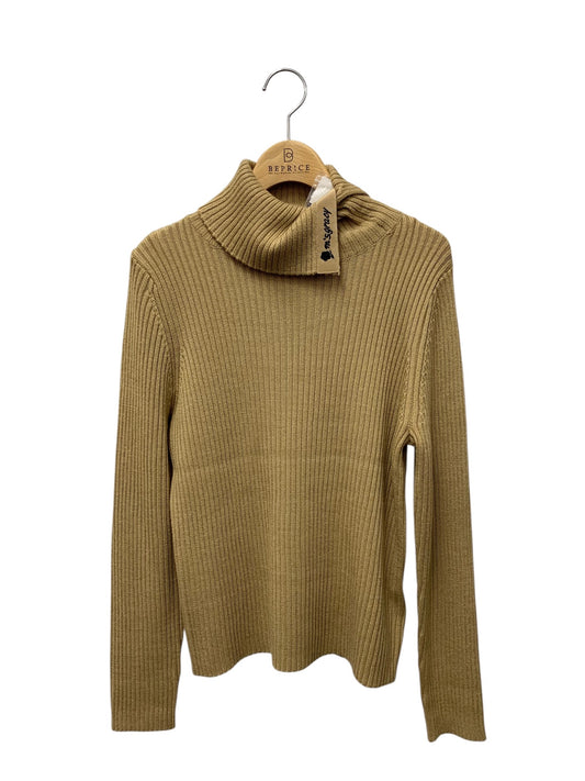 エムズグレイシー ロゴ刺繍入りタートルネックセーター 418611 ニット 40 ベージュ ボタン IT703EN08HIW