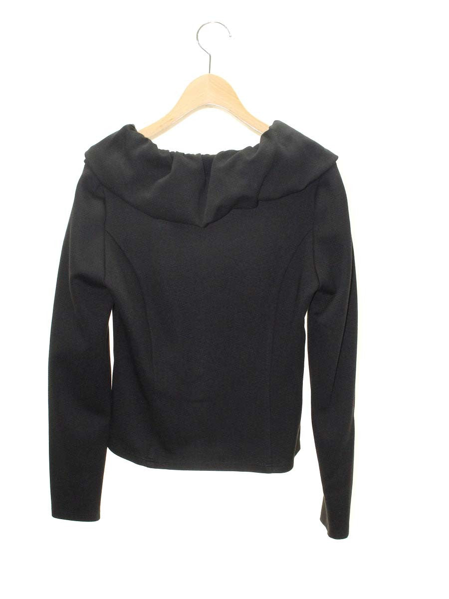 ルネ relax 6337090 ジャケット 36 ブラック カメリアWジップ ボリューム襟 ITBIKHWTRHU0