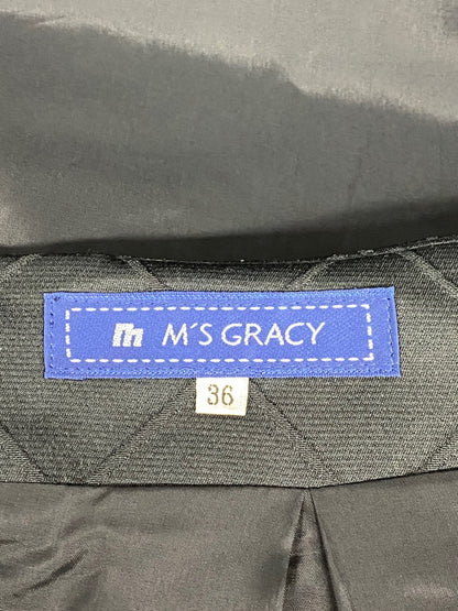 エムズグレイシー 427713 スカート 36 ブラック 刺繍 フラワーモチーフ ITIXDOWTL2N4