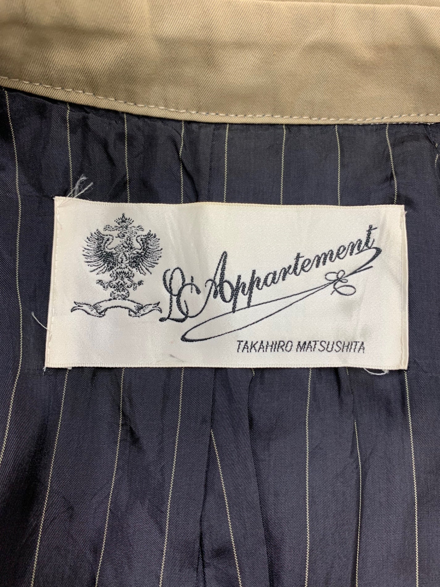 アパルトモン 15-020-560-0048-3-0 トレンチコート 36 ベージュ タカヒロマツシタ ITOOA3HXX28M 【SALE】