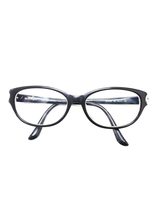 フェラガモ SF2742A メガネ 眼鏡 ブラック ガンチーニ オーバル フルリム セルフレーム ITS6A8EOOUZC 【SALE】