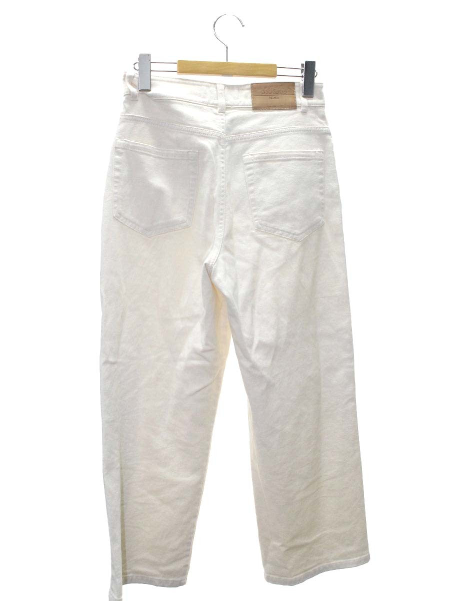ウィークエンドマックスマーラ 513611096 デニムパンツ 38 アイボリー ワイド ITE9ZKOWY70C