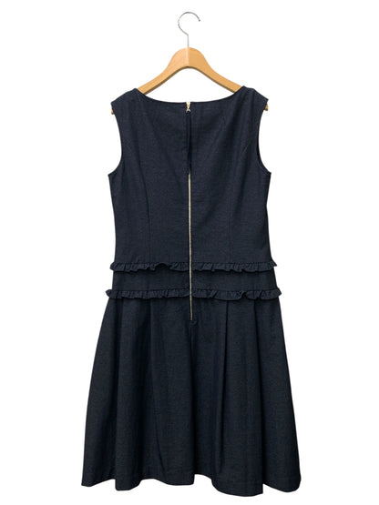 ルネ basic Denim Dress Double Frills 5826040 ワンピース 38 ネイビー デニム フリル ITQ9A0KAMDD4