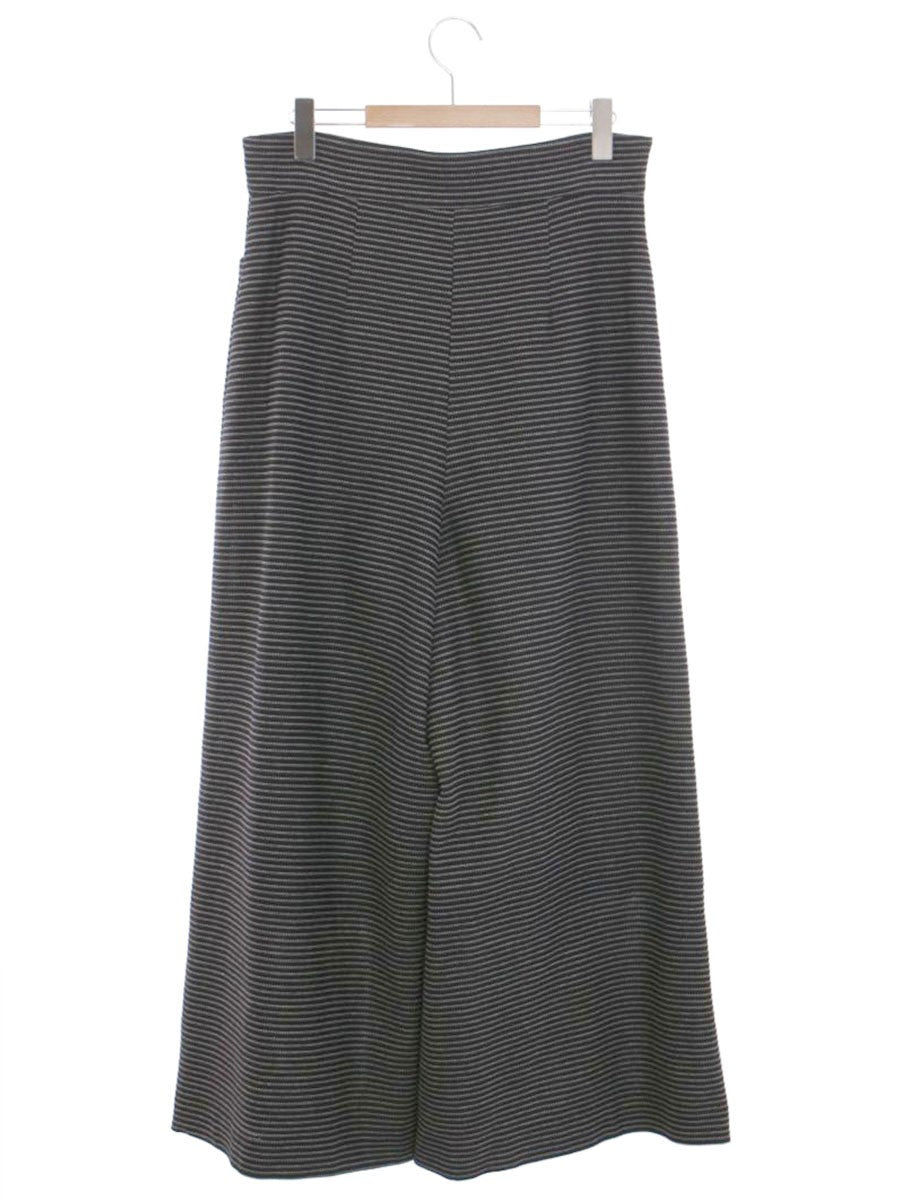 エムズグレイシー 316301 パンツ 42 ブラック ワイド ボーダー ITCDIP2P1LZ0