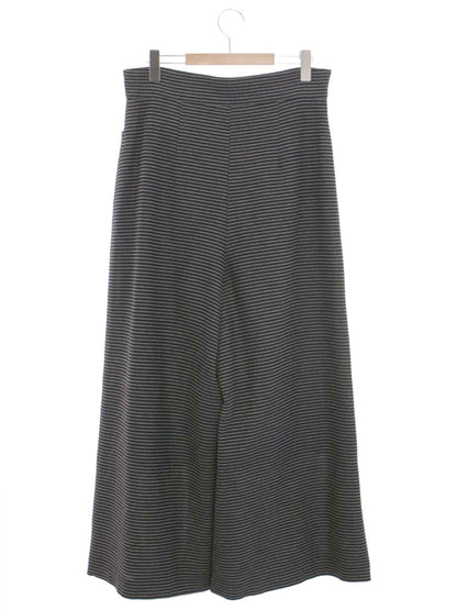 エムズグレイシー 316301 パンツ 42 ブラック ワイド ボーダー ITCDIP2P1LZ0