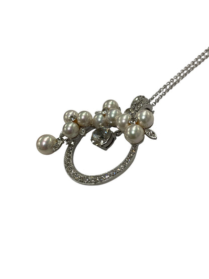 フォクシーブティック Pearl Champagne 39054 ネックレス シルバー パール ラインストーン ITGLMDQ8RG4U