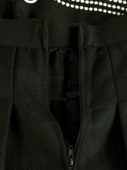 エムズグレイシー 817706 スカート 40 ブラック ウール カメリア ITY2CD6LJX1W