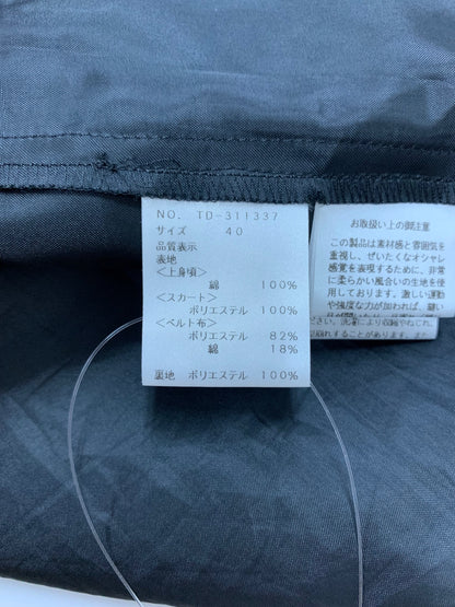 エムズグレイシー 311337 ワンピース 40 ブラック 異素材ミックス フラワー ITP1RVYR2AQC