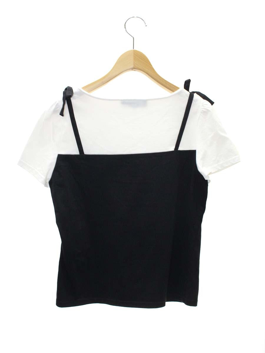 エムズグレイシー 115335 Tシャツ 38 ホワイト/ブラック バイカラー ITHOVA64H76Y