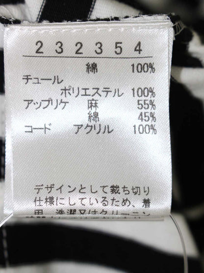 オレボレブラ 232354 チュニック M ブラック フラワーモチーフ ボーダー ITG1TTPXCGTU