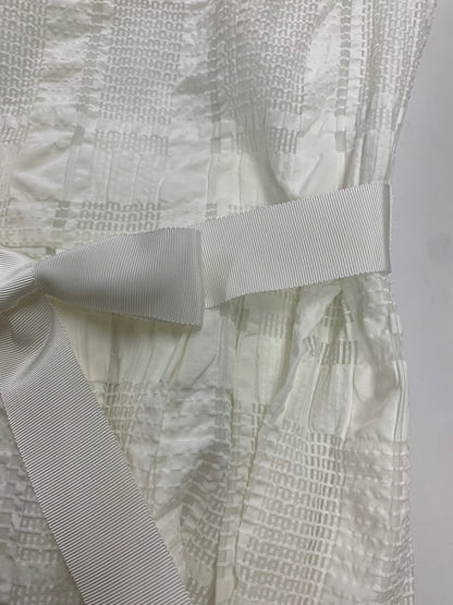 エムズグレイシー 411341 ワンピース 38 ホワイト シアー チェック 格子柄 ITLU90WKCW6P