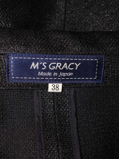 エムズグレイシー 914110 ジャケット 38 ネイビー カメリアボタン ラインストーン ITNW3L05JJ7U 【SALE】