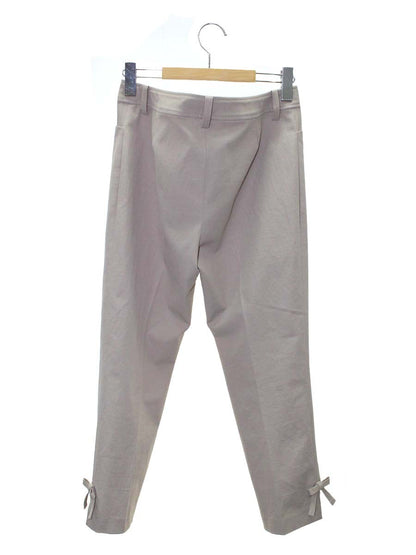 エムズグレイシー 016307 パンツ 38 ベージュ 裾リボン リネン混 ITLWM92PWNDC