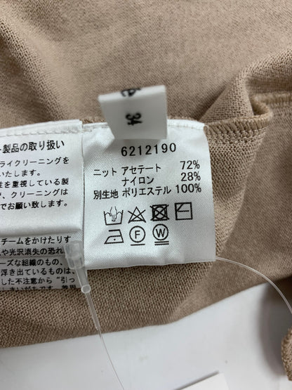 ルネ 6212190 ワンピース 34 ベージュ ニット 切替 パール ITKZ7IH8G06W