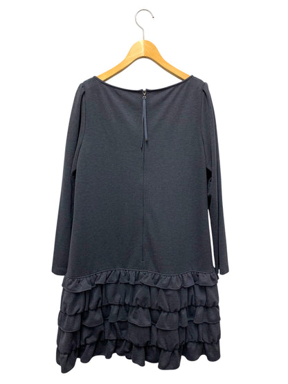 ルネ リミテッドエディション 5947280 ワンピース 38 ネイビー ワンポイント ロゴ フリルバックジップ ITV43TQY414K