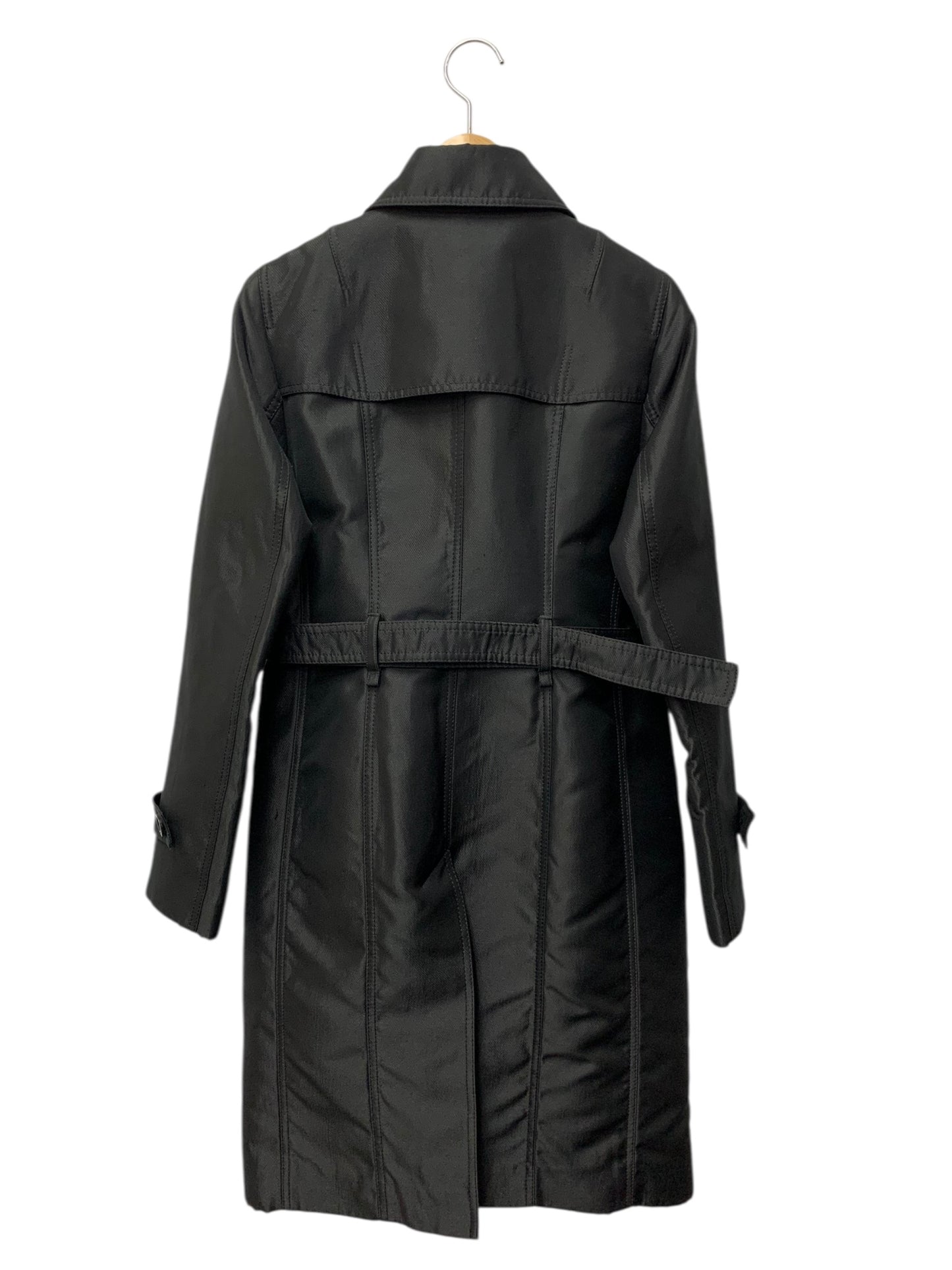 エポカ M5A03-526-09 ステンカラーコート 40 ブラック ヒョウ柄 IT8BBRNWYYL1