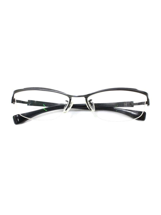 フォーナインズ S-110T メガネ ブラックマット/ブラック メタルフレーム ハーフリム スクエア IT3ERIN2JDB0