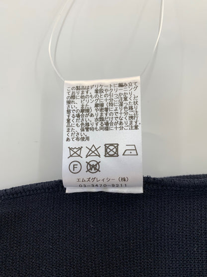 エムズグレイシー 218326 ニット セーター 40 ネイビー 袖タック ITRD1NK141LI