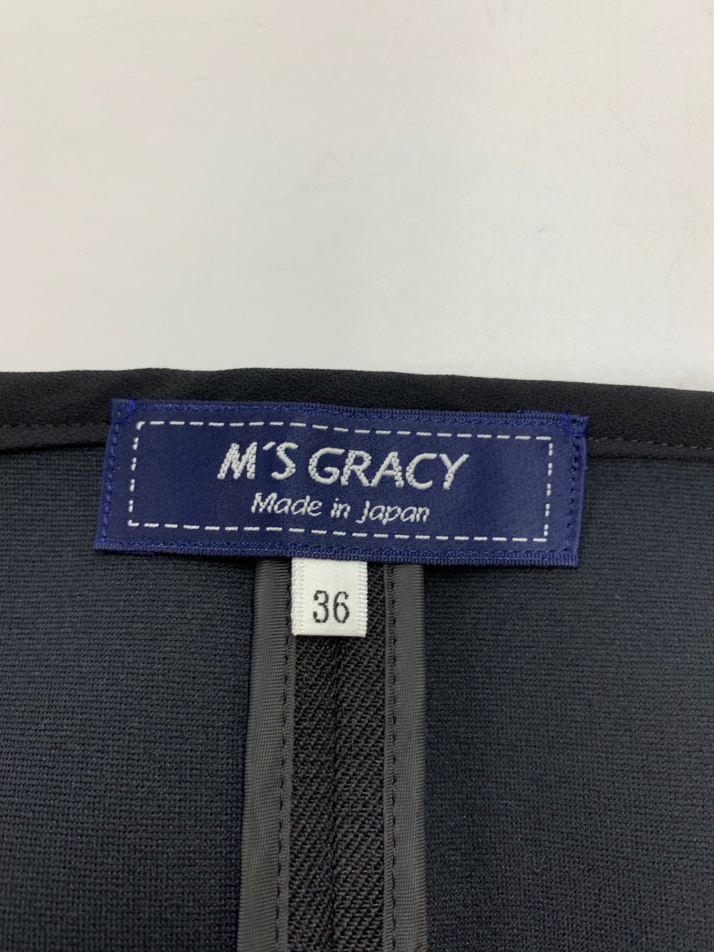 エムズグレイシー 411511 ジャンパースカート 36 ブラック ボンディング リボン フロントジップ ITST6LQR9C26