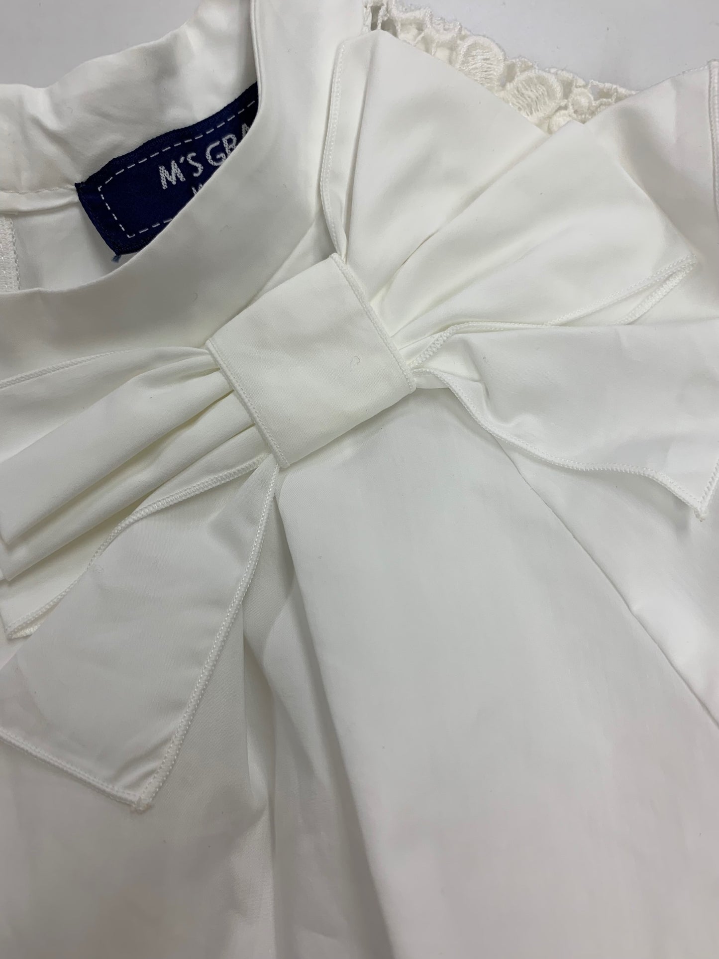 エムズグレイシー 袖レース入りタックブラウス 410113 38 ホワイト 刺繡 IT890X9EM26J