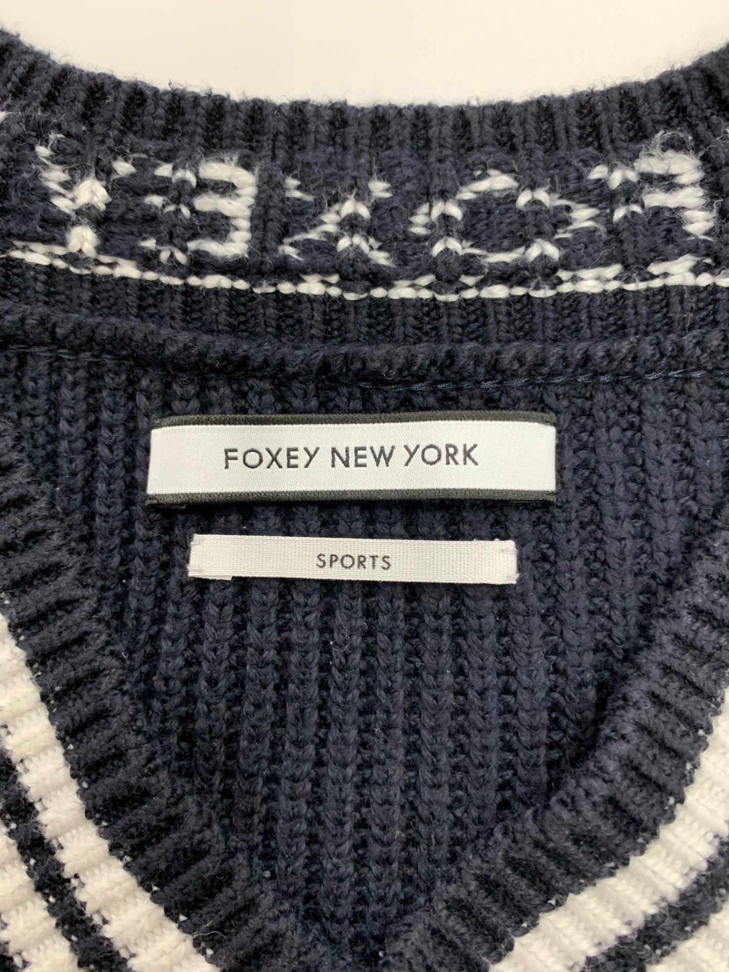 フォクシーニューヨーク スポーツ 40728 ニット セーター F ネイビー ドロップショルダー ITF4M4C7BQ64