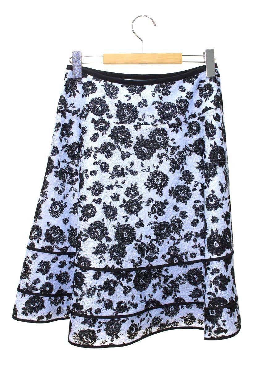 トゥービーシック W5S81-790-20 スカート 40 ブルー/ブラック フラワーモチーフ IT5R3V731CEO