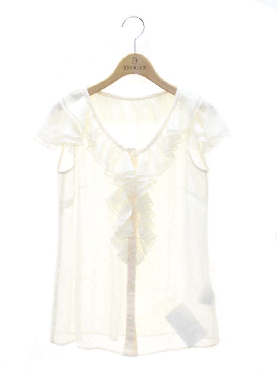 エムプルミエ B810-025 ブラウス 34 アイボリー フリル ITTPDOV1BBBW 【SALE】