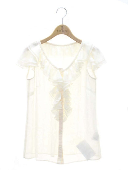 エムプルミエ B810-025 ブラウス 34 アイボリー フリル ITTPDOV1BBBW 【SALE】