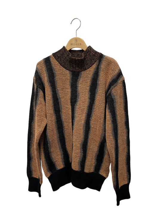 イッセイミヤケメン ME61KN034 ハイネックニット M オレンジ ストライプ 銀タグ ITONDUNT6M6S 【SALE】