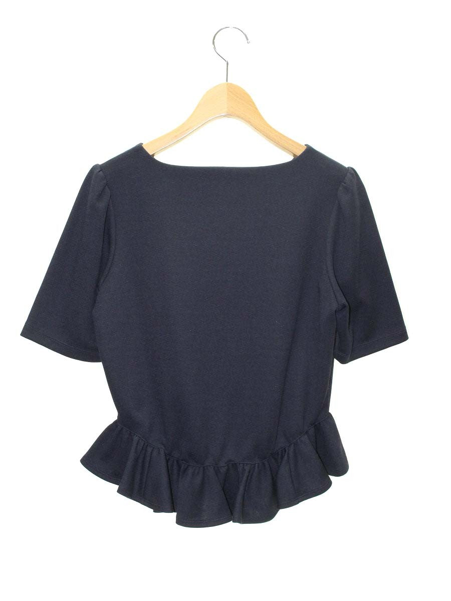 エムズグレイシー 915514 カットソー 38 ネイビー フリル ITZGO04DAQXM