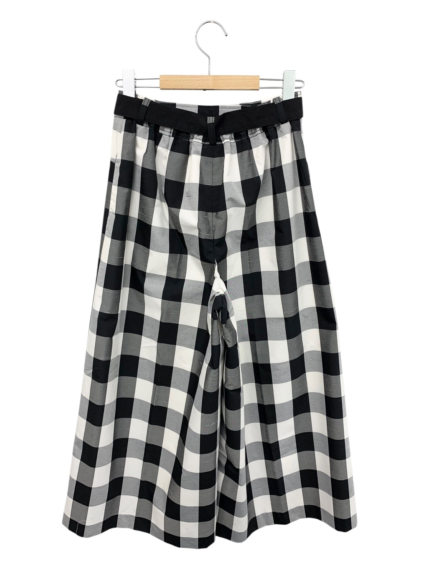 エムズグレイシー 116318 パンツ 38 ブラック ギンガムチェック ITXCUJR1V3T4