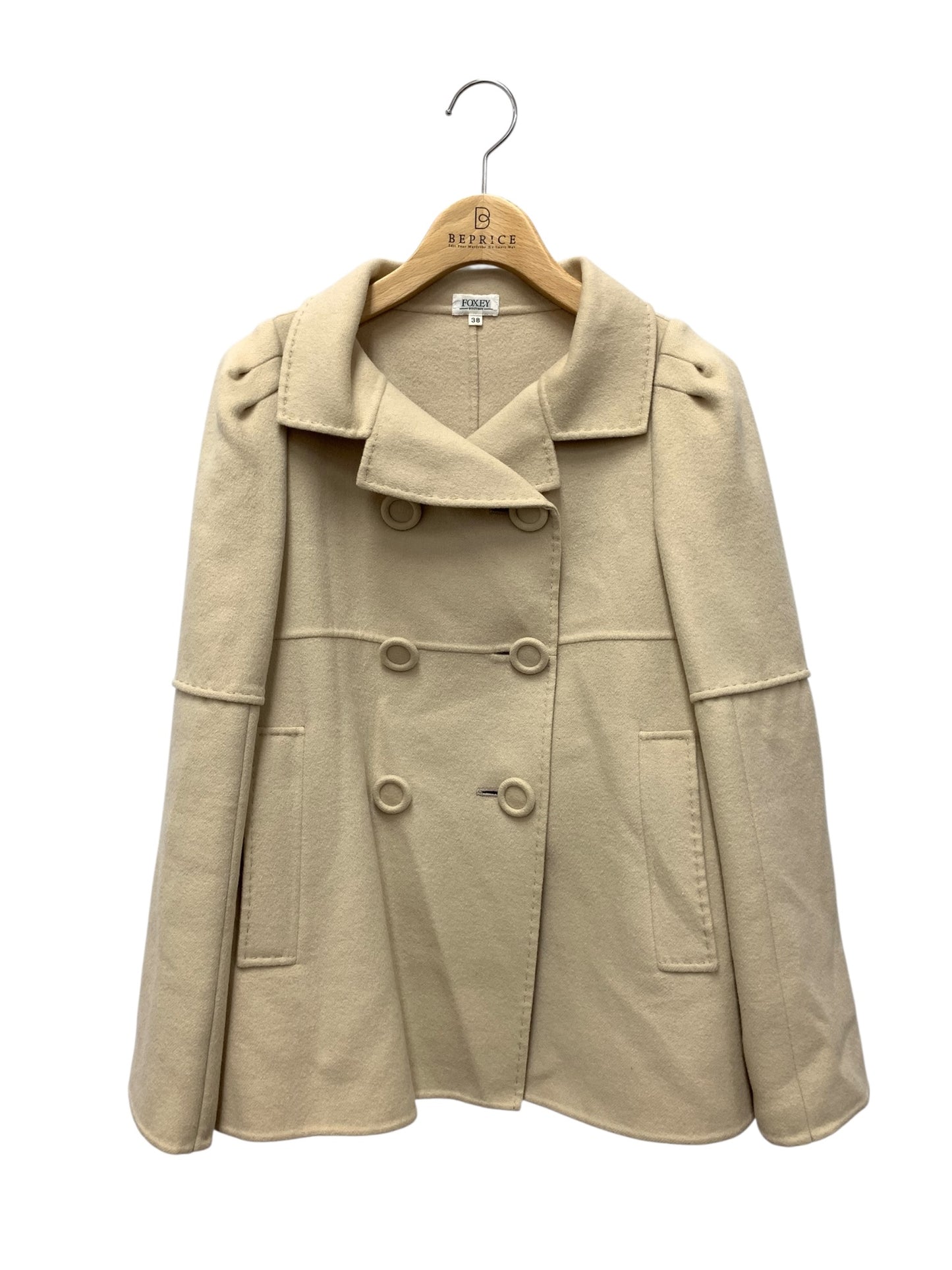 フォクシーブティック 22698 ジャケット 38 ベージュ カシミヤ ダブルブレスト ITL0XAF2RVQW