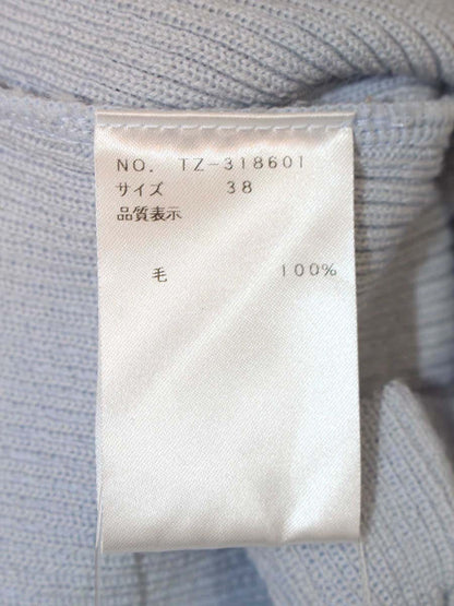 エムズグレイシー 318601 カーディガン 38 ライトブルー フリル 花ボタン ITCVA3C78DSO
