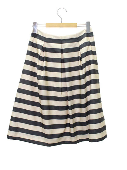 エムズグレイシー 817125 スカート 40 ベージュ カメリアプリント ボーダー IT5580DI174R