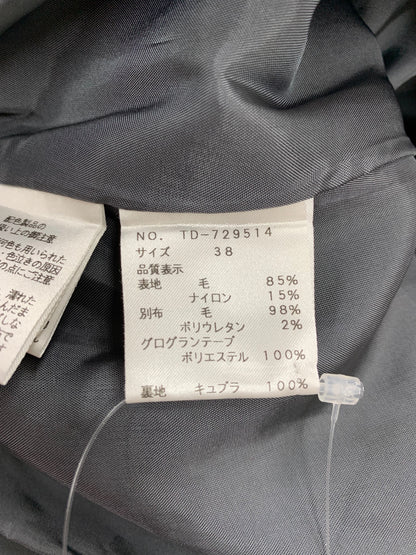 エムズグレイシー 729514 コート 38 グレー ティアード ノーカラー フラワーボタン IT8ZA2EZYU0T