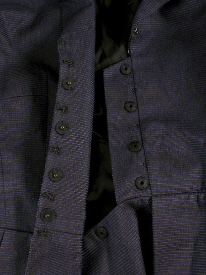 アクリス AJ-110 ワンピースコート ネイビー シルク ボーダー ITRYWJ5NRFG0 【SALE】