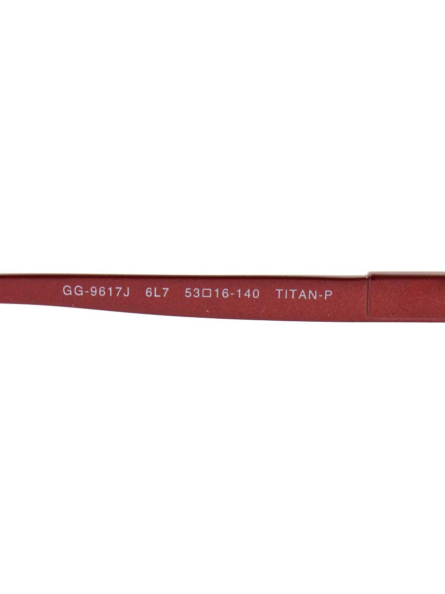 グッチ GG9617J メガネ レッド チタンフレーム フルリム スクエア ITIFZSZLG1FS GUCCI - グッチ GG9617J メガネ レッド チタンフレーム フルリム